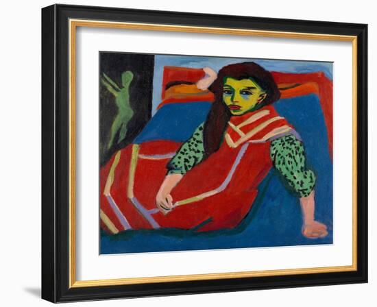 Seated Girl (Fränzi Fehrmann), 1910-Ernst Ludwig Kirchner-Framed Giclee Print