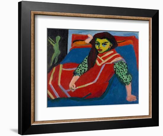 Seated Girl (Fränzi Fehrmann), 1910-Ernst Ludwig Kirchner-Framed Giclee Print