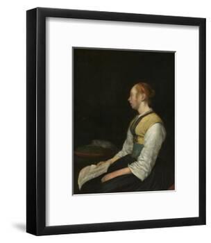 Seated Girl in Peasant Costume, c. 1650-60-Gerard ter Borch or Terborch-Framed Giclee Print