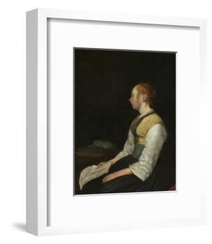 Seated Girl in Peasant Costume, c. 1650-60-Gerard ter Borch or Terborch-Framed Giclee Print