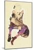 Seated Girl with Striped Stockings; Sitzendes Madchen Mit Gestreiften Strumpfen, 1910-Egon Schiele-Mounted Giclee Print