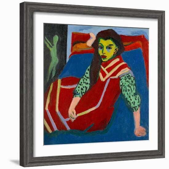 Seated Girl-Ernst Ludwig Kirchner-Framed Giclee Print