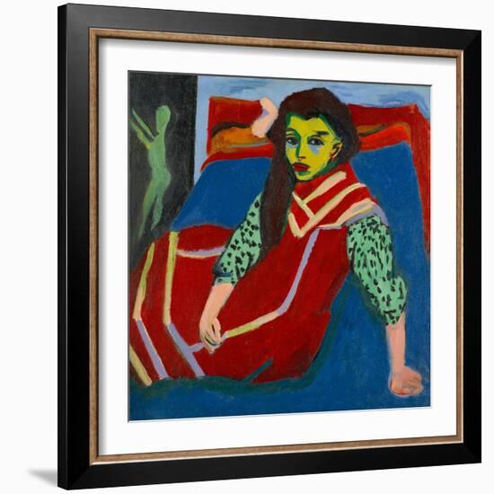 Seated Girl-Ernst Ludwig Kirchner-Framed Giclee Print