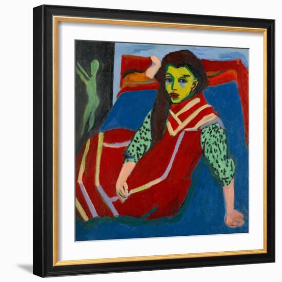 Seated Girl-Ernst Ludwig Kirchner-Framed Giclee Print