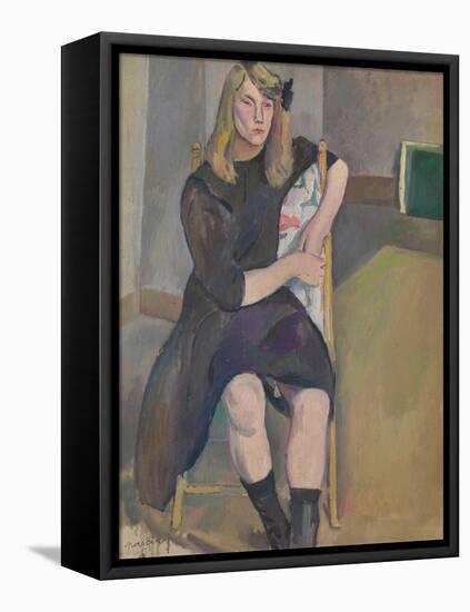 Seated Girl-Jules Pascin-Framed Premier Image Canvas