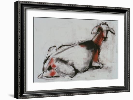 Seated Goat, 1998 (Conte and Charcoal on Paper)-Mark Adlington-Framed Giclee Print