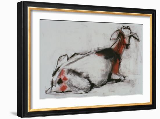 Seated Goat, 1998 (Conte and Charcoal on Paper)-Mark Adlington-Framed Giclee Print