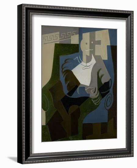 Seated Harlequin, C.1920-Juan Gris-Framed Giclee Print