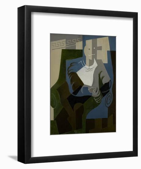 Seated Harlequin, C.1920-Juan Gris-Framed Giclee Print