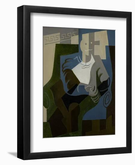 Seated Harlequin, C.1920-Juan Gris-Framed Giclee Print