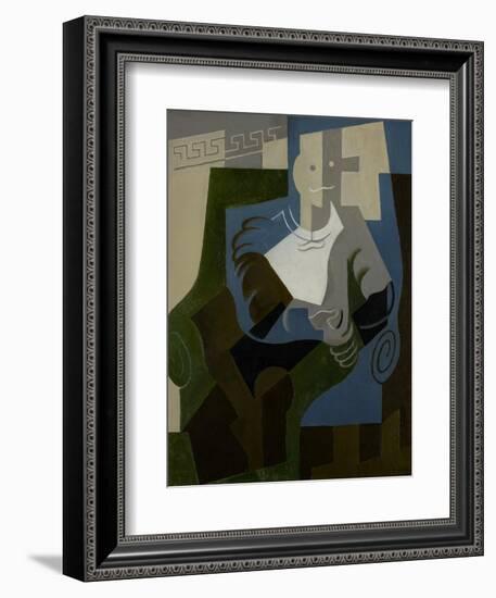 Seated Harlequin, C.1920-Juan Gris-Framed Giclee Print