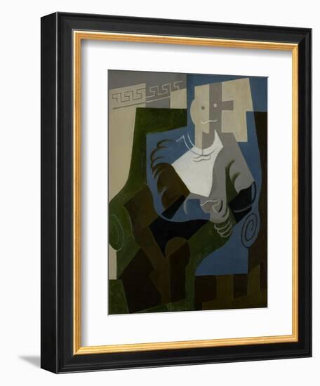 Seated Harlequin, C.1920-Juan Gris-Framed Giclee Print