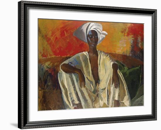 Seated in White-Boscoe Holder-Framed Giclee Print