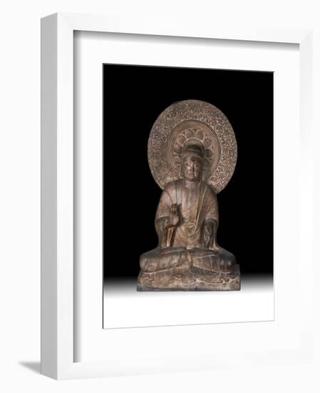 Seated Limestone Buddha Amida, c.1000-1199-null-Framed Premium Photographic Print