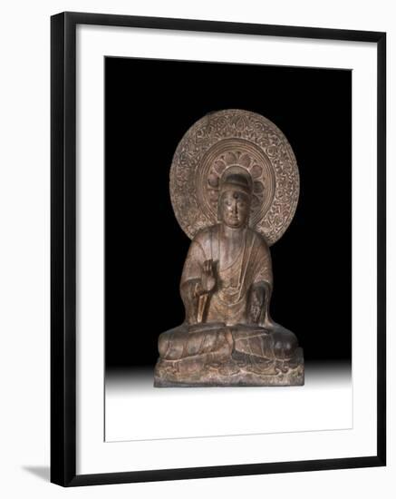 Seated Limestone Buddha Amida, c.1000-1199-null-Framed Photographic Print