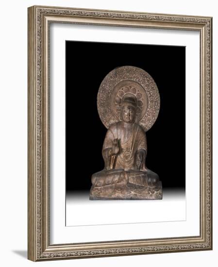 Seated Limestone Buddha Amida, c.1000-1199-null-Framed Photographic Print