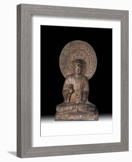 Seated Limestone Buddha Amida, c.1000-1199-null-Framed Photographic Print