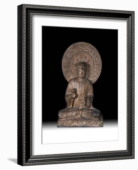 Seated Limestone Buddha Amida, c.1000-1199-null-Framed Photographic Print