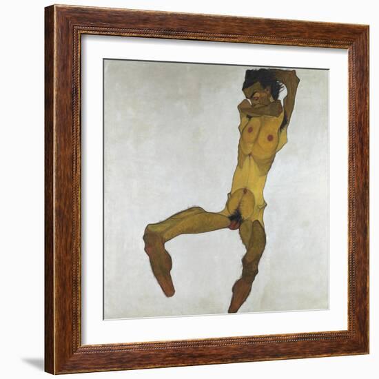 Seated Male Nude (Self-Portrait), 1910-Egon Schiele-Framed Giclee Print