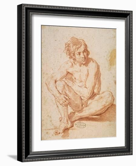 Seated Male Nude-Pesarese Cantarini-Framed Art Print