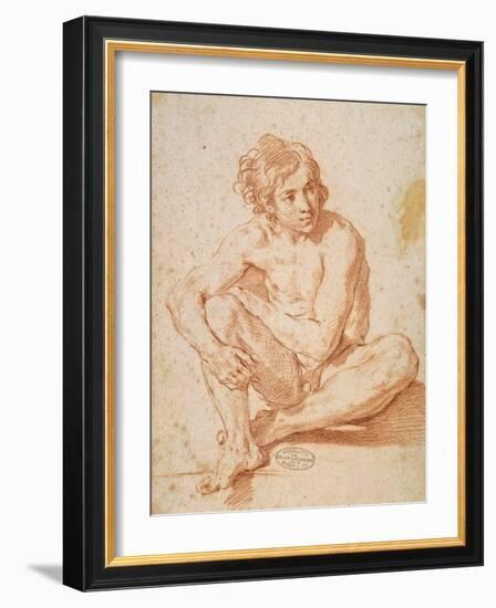 Seated Male Nude-Pesarese Cantarini-Framed Art Print