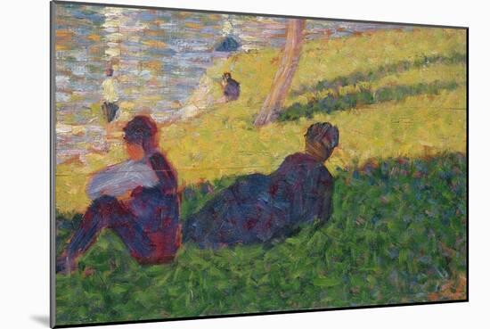 Seated Man and Reclining Woman, Study for A Sunday Afternoon on the Island of La Grande Jatte, 1884-Georges Pierre Seurat-Mounted Giclee Print