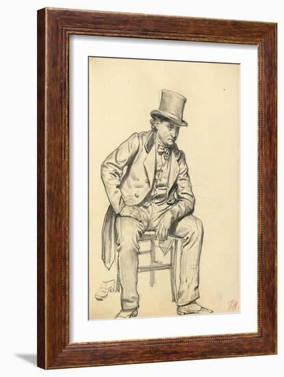 Seated Man, Arm Leaning on His Leg, C. 1872-1875-Ilya Efimovich Repin-Framed Giclee Print