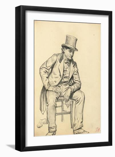 Seated Man, Arm Leaning on His Leg, C. 1872-1875-Ilya Efimovich Repin-Framed Giclee Print