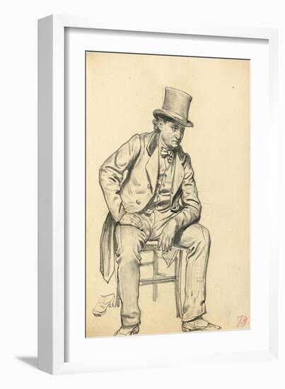 Seated Man, Arm Leaning on His Leg, C. 1872-1875-Ilya Efimovich Repin-Framed Giclee Print