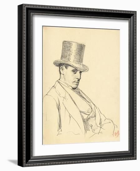 Seated Man with Top Hat, C. 1872-1875-Ilya Efimovich Repin-Framed Giclee Print