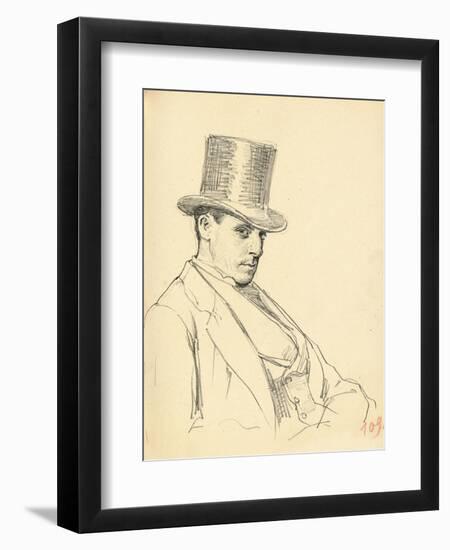 Seated Man with Top Hat, C. 1872-1875-Ilya Efimovich Repin-Framed Giclee Print