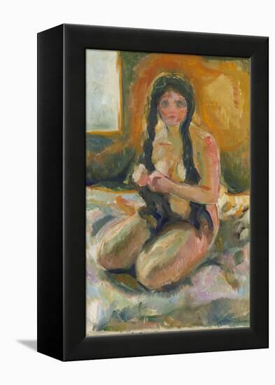 Seated Nude, 1913 (Oil on Canvas)-Edvard Munch-Framed Premier Image Canvas