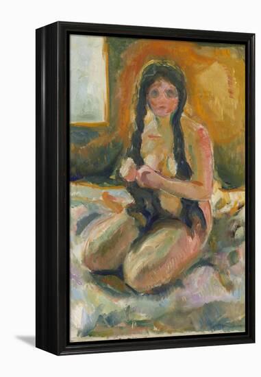 Seated Nude, 1913 (Oil on Canvas)-Edvard Munch-Framed Premier Image Canvas