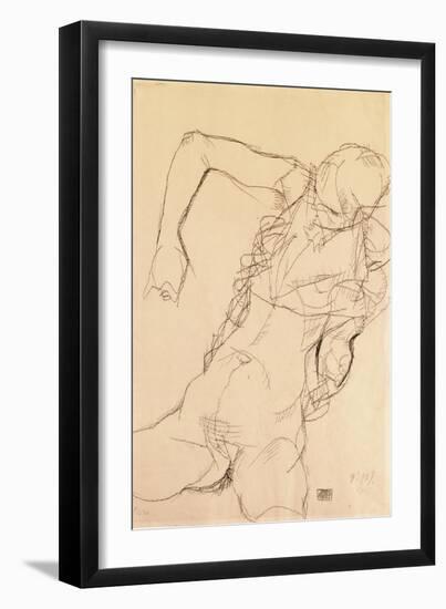 Seated Nude, 1914-Egon Schiele-Framed Giclee Print