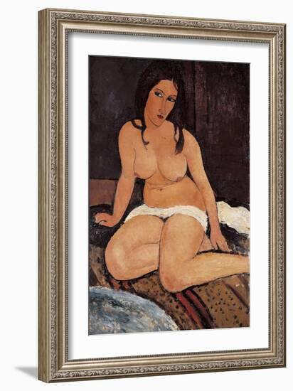 Seated Nude, 1917-Amedeo Modigliani-Framed Giclee Print