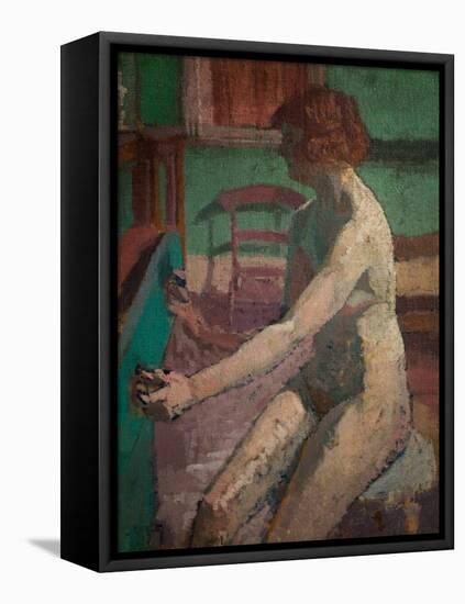 Seated Nude, 1923-1925 (Oil on Canvas)-Malcolm Drummond-Framed Premier Image Canvas