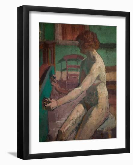 Seated Nude, 1923-1925 (Oil on Canvas)-Malcolm Drummond-Framed Giclee Print