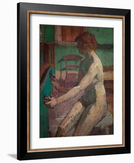 Seated Nude, 1923-1925 (Oil on Canvas)-Malcolm Drummond-Framed Giclee Print