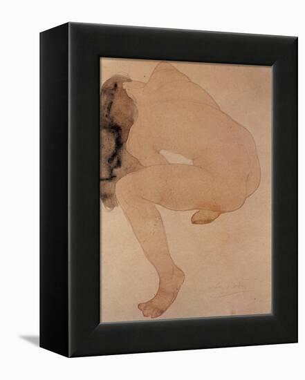 Seated Nude Bending over-Auguste Rodin-Framed Premier Image Canvas
