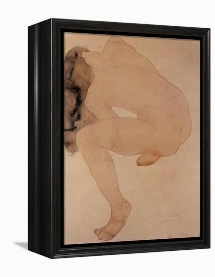 Seated Nude Bending over-Auguste Rodin-Framed Premier Image Canvas