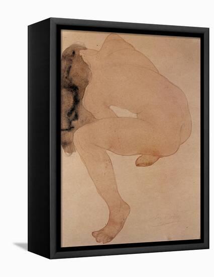 Seated Nude Bending over-Auguste Rodin-Framed Premier Image Canvas