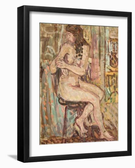 Seated Nude, C.1905 (Oil on Canvas)-Maurice Brazil Prendergast-Framed Giclee Print