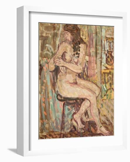 Seated Nude, C.1905 (Oil on Canvas)-Maurice Brazil Prendergast-Framed Giclee Print