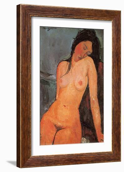 Seated Nude, c.1917-Amedeo Modigliani-Framed Art Print