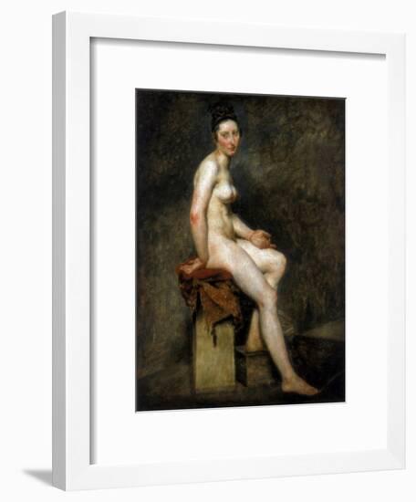 Seated Nude, Mademoiselle Rose, 19th Century-Eugene Delacroix-Framed Giclee Print