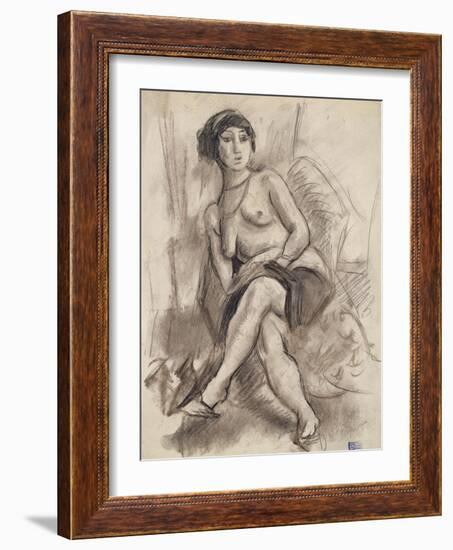 Seated Nude Model, C.1925-26-Jules Pascin-Framed Giclee Print