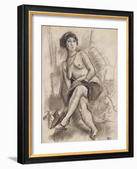 Seated Nude Model, C.1925-26-Jules Pascin-Framed Giclee Print