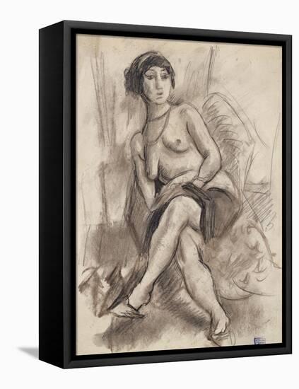 Seated Nude Model, C.1925-26-Jules Pascin-Framed Premier Image Canvas