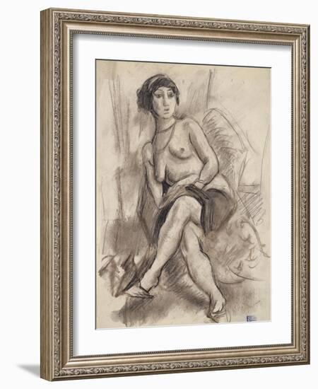 Seated Nude Model, C.1925-26-Jules Pascin-Framed Premium Giclee Print