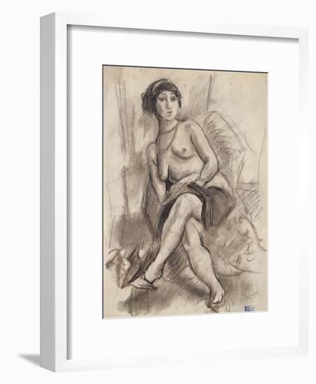 Seated Nude Model, C.1925-26-Jules Pascin-Framed Premium Giclee Print